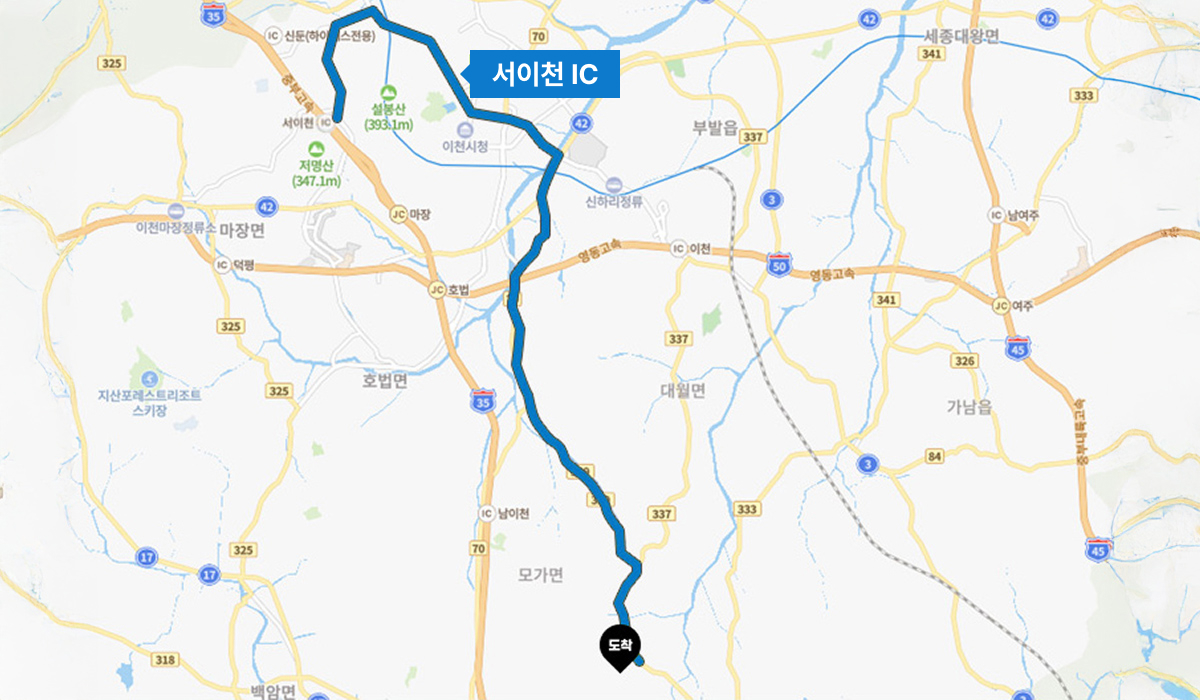 서이천IC 도로 지도