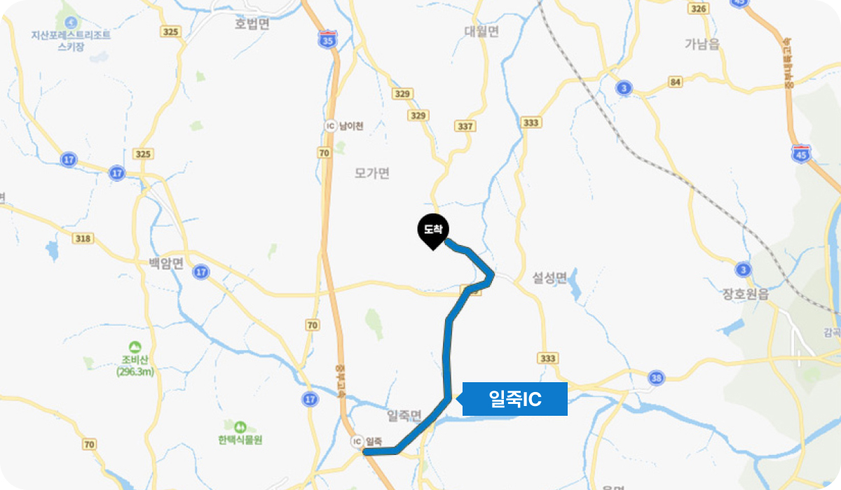 일죽IC 도로 지도