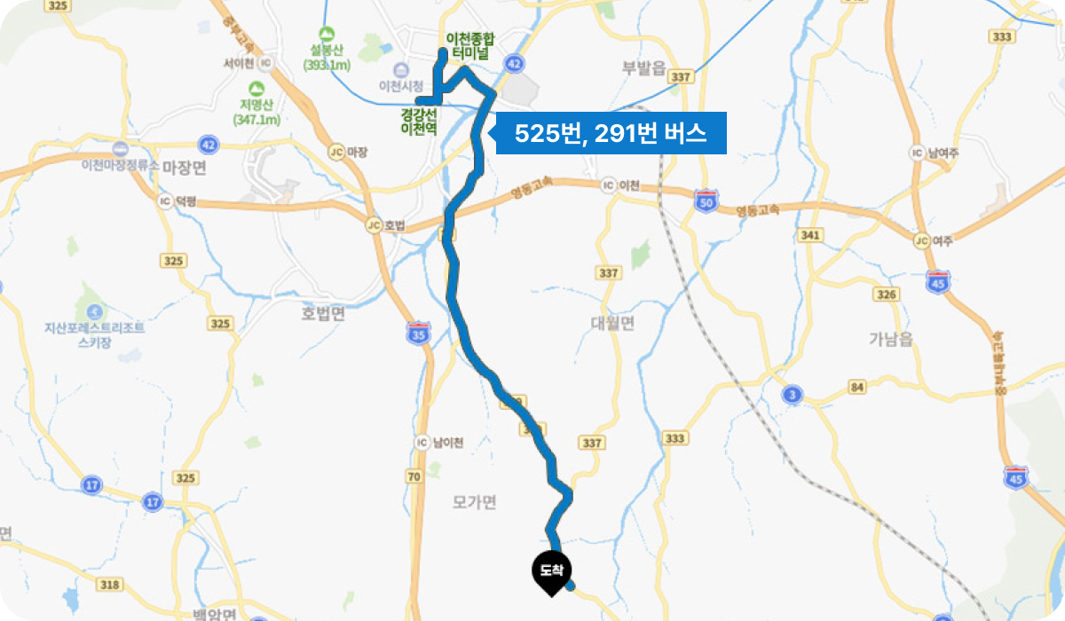 대중교통 도로 지도